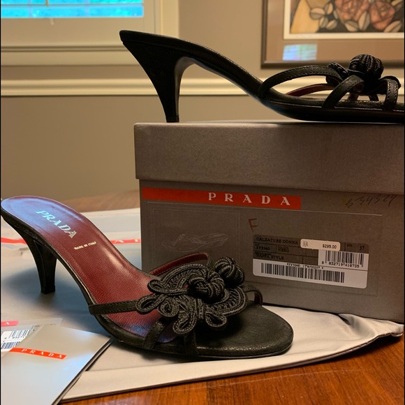 Prada Shoes - Prada Slip in Heeled Sandal size 37